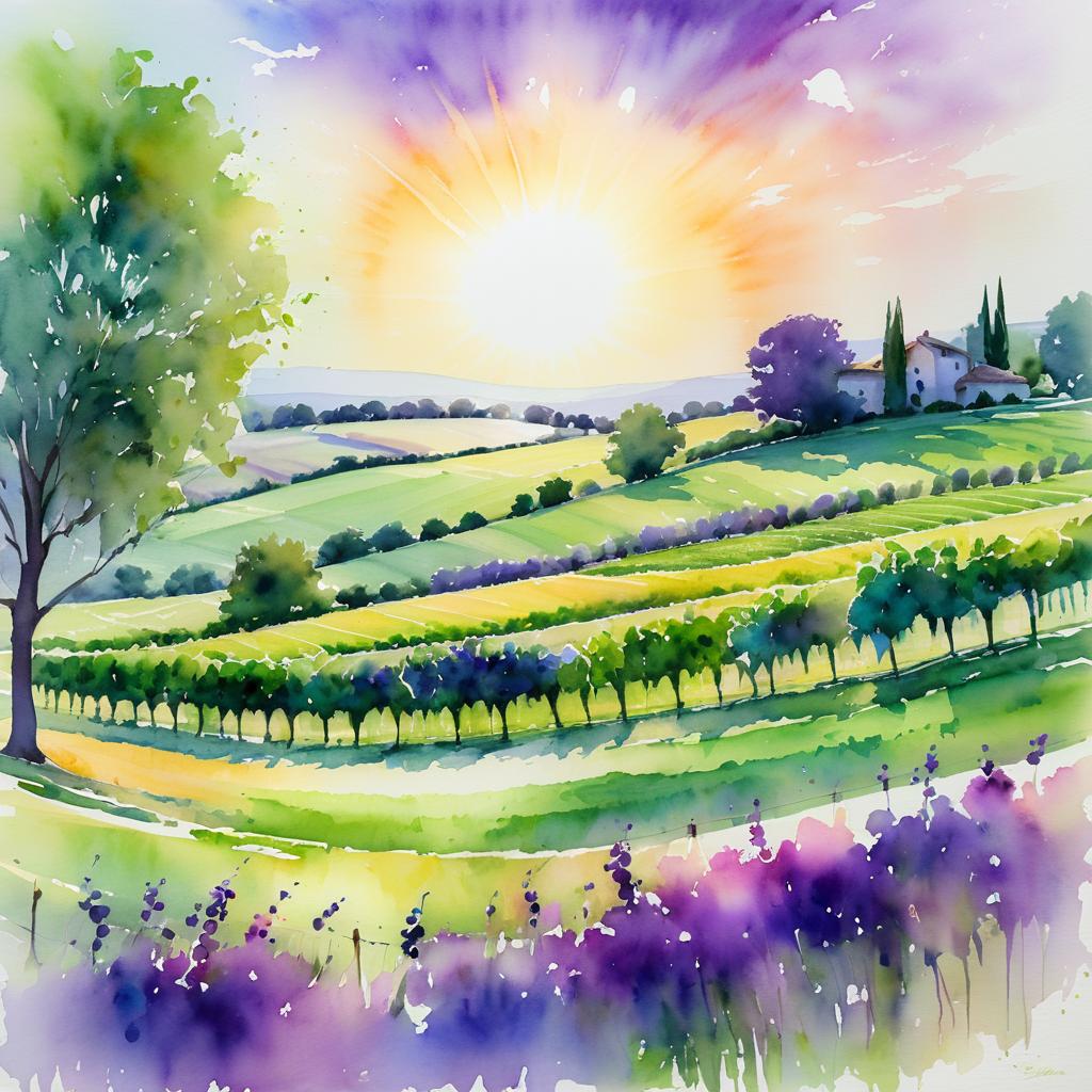 Charming Vineyard Under Shining Sun