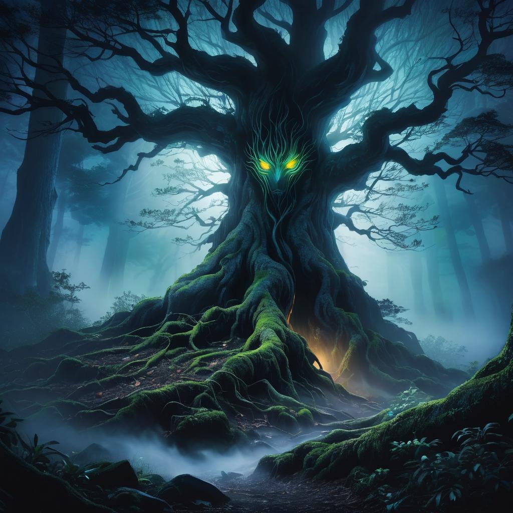 Nightmarish Tree in Enchanted Forest