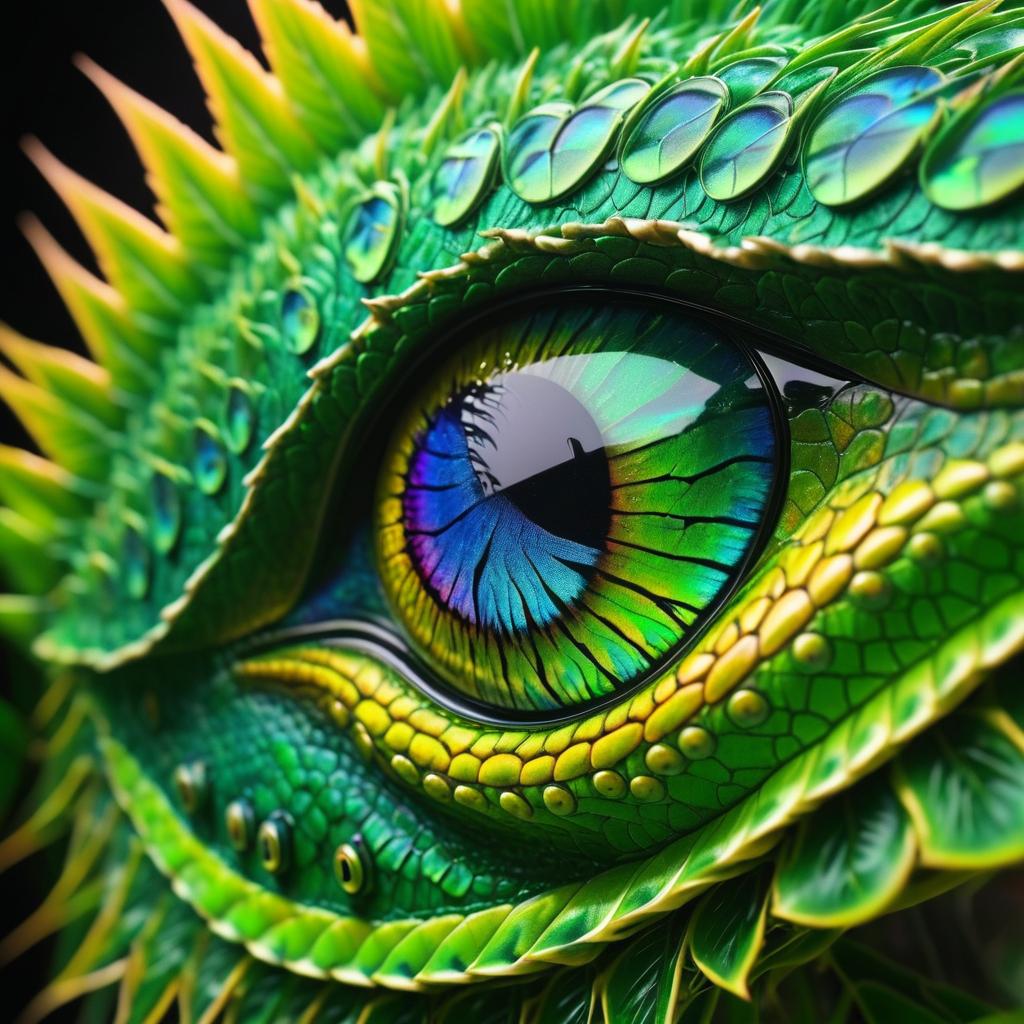 Macro Chameleon Eye in Cinematic Style