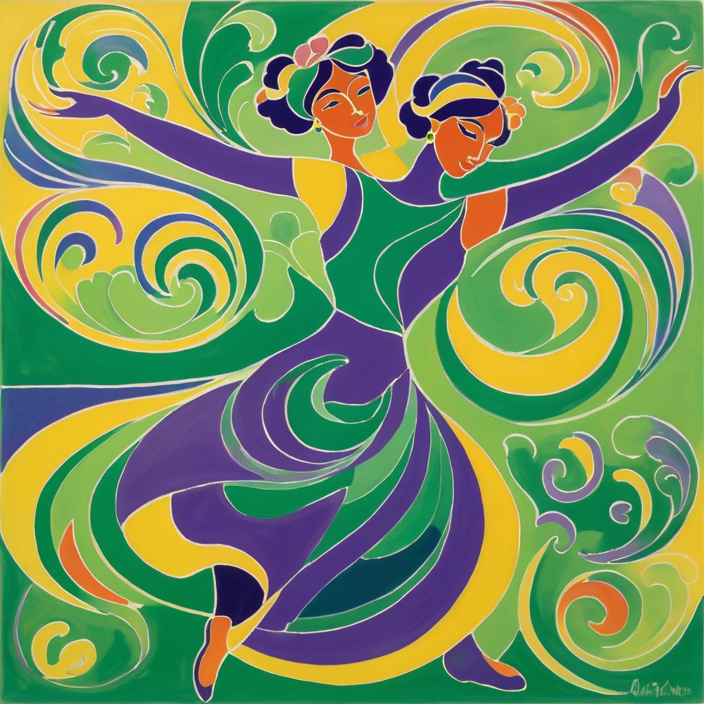 Joyful Dancer in Matisse Style