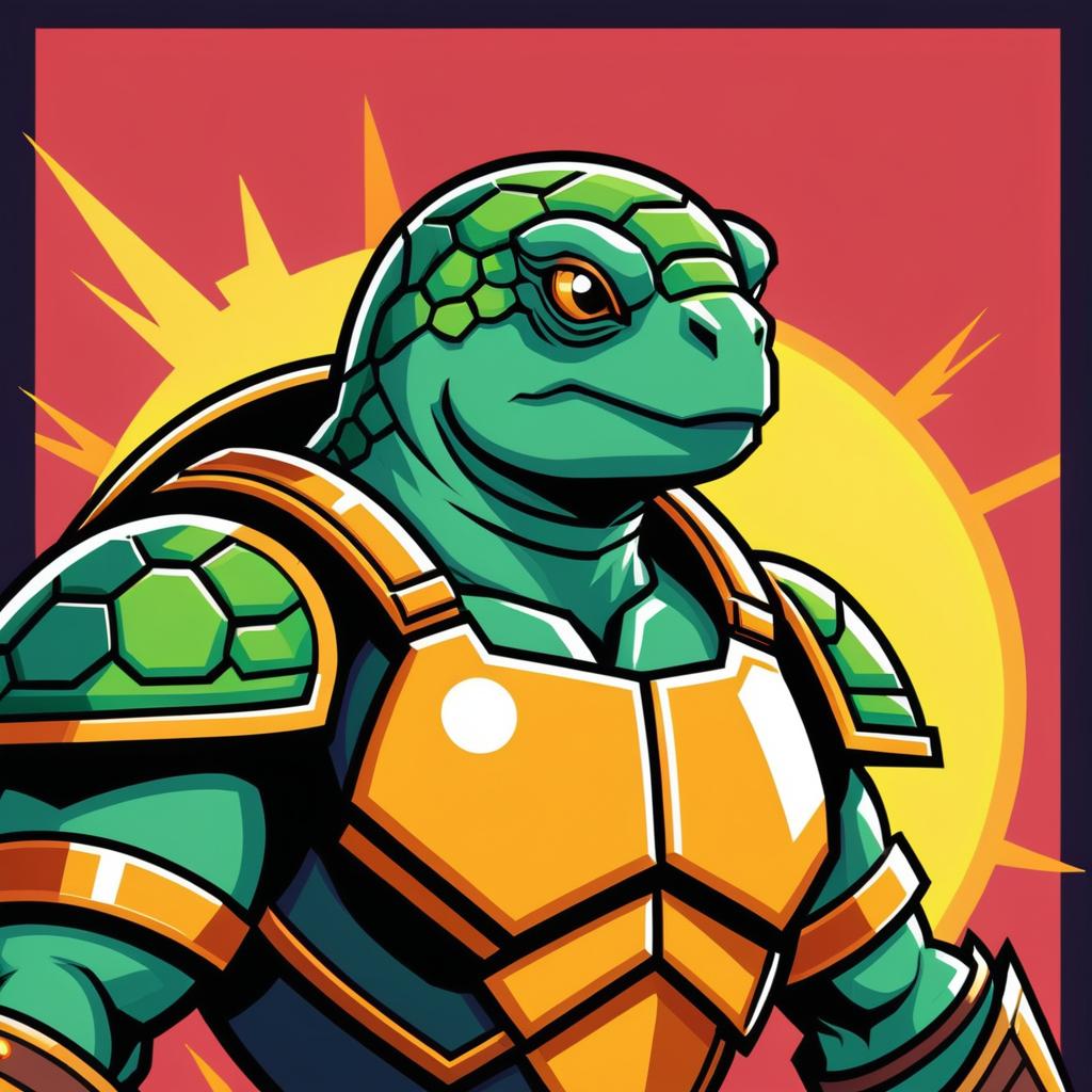 Pixel Art Turtle Warrior NPC Portrait