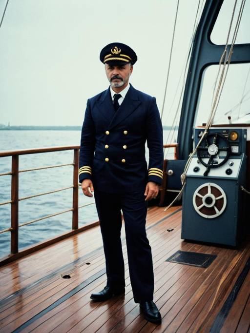 Cinematic Ship Captain Cosplay on Deck