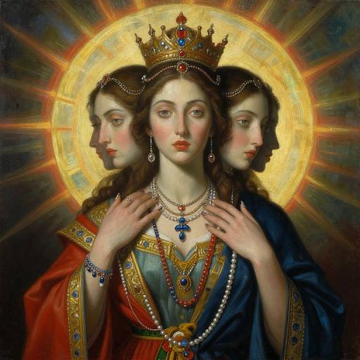 Surreal Multi-Headed Figure Painting