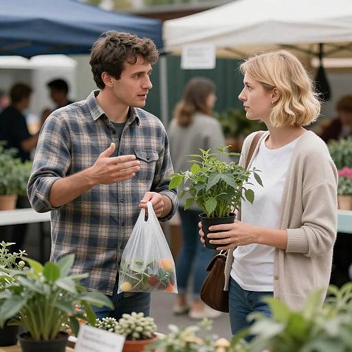 Vibrant Outdoor Market Scene Photography