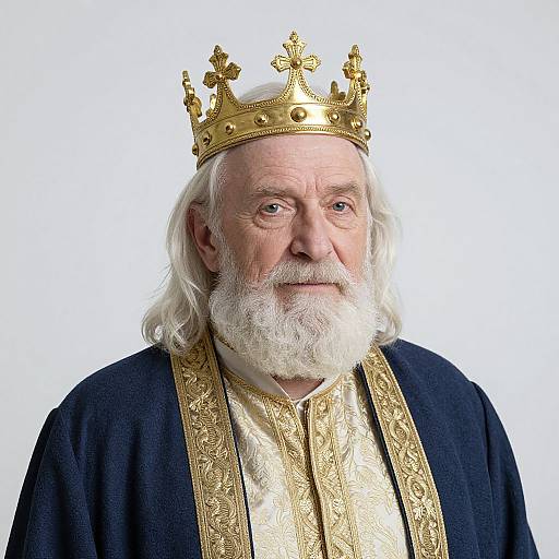 Regal Elderly Man with Crown