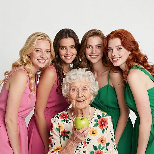 Joyful Gathering of Women with Apple