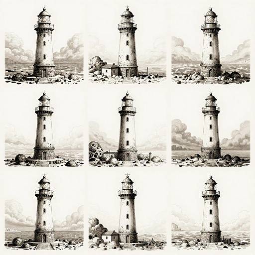 H.R. Giger Style Seaward Lighthouse