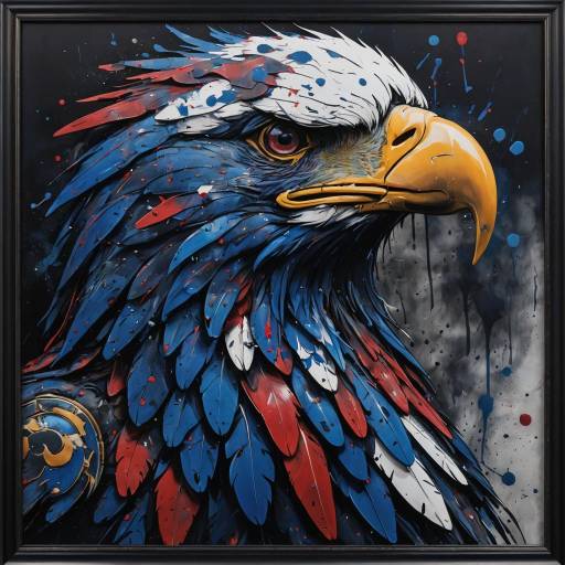 Dynamic Eagle Portrait in Bold Colors Dynamic Eagle Portrait in Bold Colors