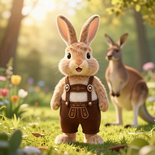 Easter Rabbit in Bavarian Garden