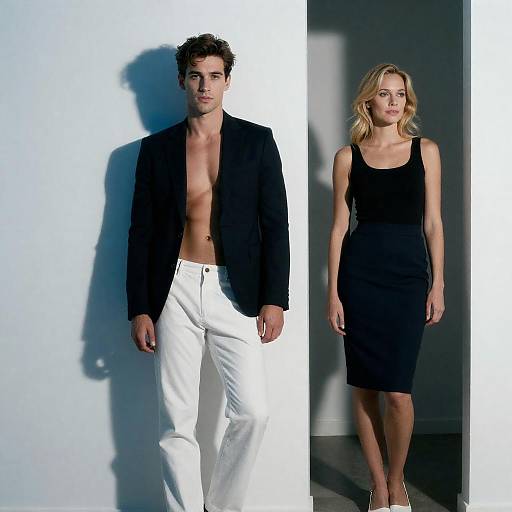 Stylish Duo in Minimalist Setting