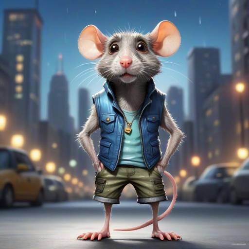 Animated Rat in Urban Clothing