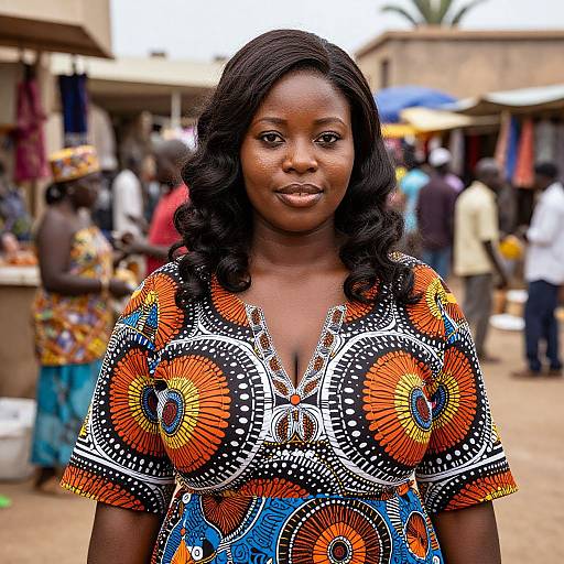 Confident African Woman in Ethnic Costume