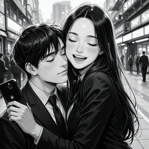Monochrome Comic of Youthful Interaction