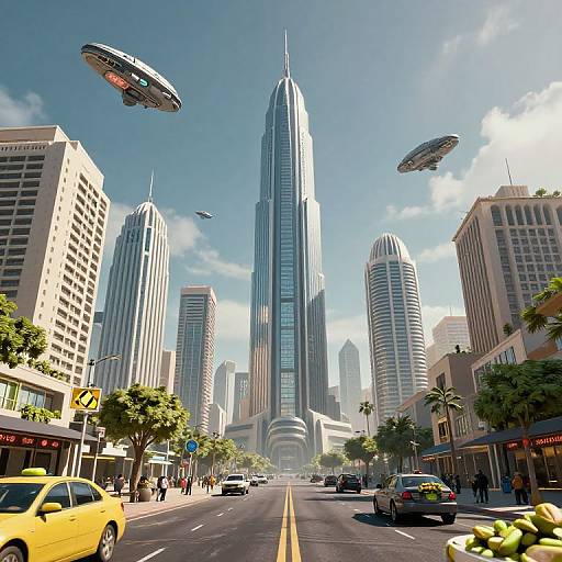 Pistachio Alien Cityscape HD Render