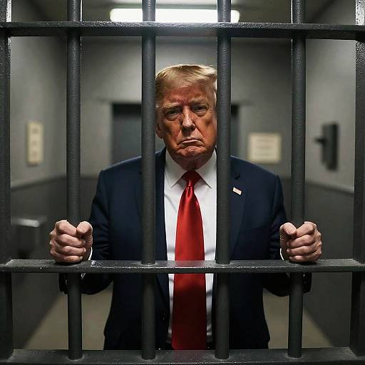 Trump Behind Bars Dramatic Photo