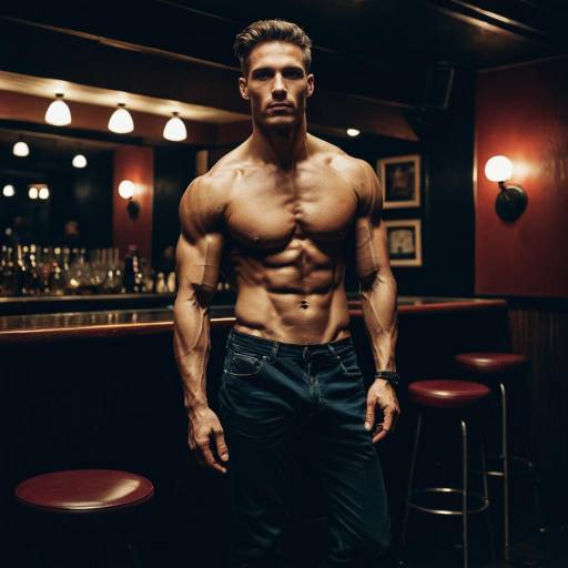 Wiry Muscular Man in Jazz Club