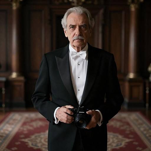 Older Man with Camera in Tuxedo