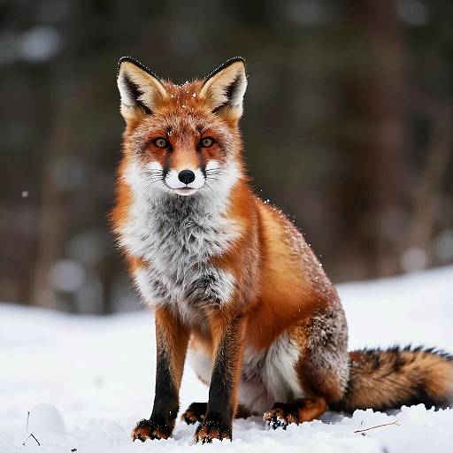 Majestic Red Fox in Snowy Forest