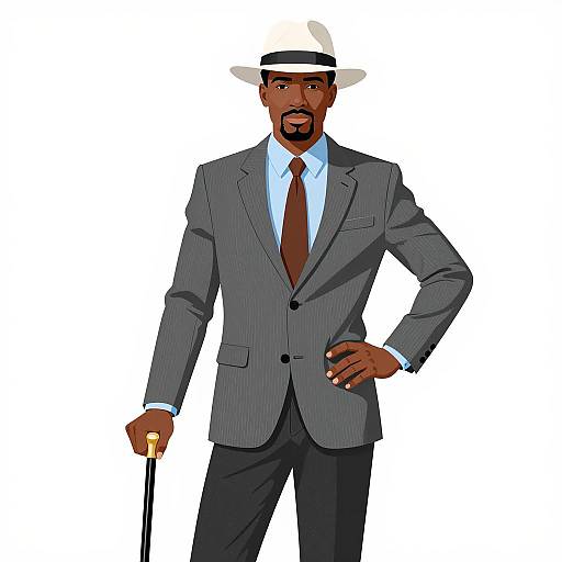 Confident Black Man in Stylish Attire