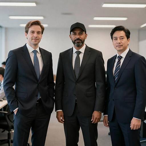 Three Businessmen in Modern Office Portrait