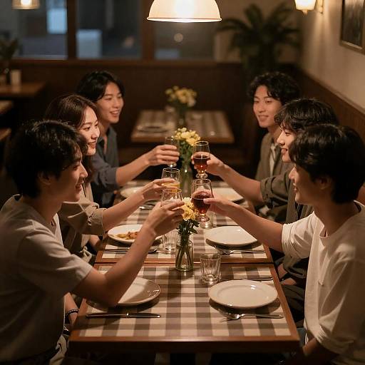 Cozy Toast at Checkered Table