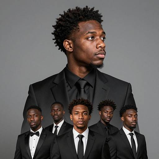Black Men in Formal Suits Composite Portrait