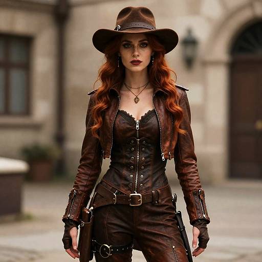 Steampunk Woman with Red Hair