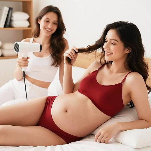 Relaxed Moments of Expecting Mothers
