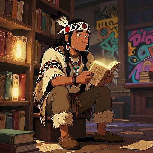 Indigenous Storyteller in Urban Library