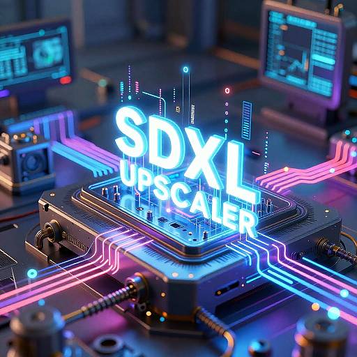 Futuristic SDXL AI Upscaler Machine