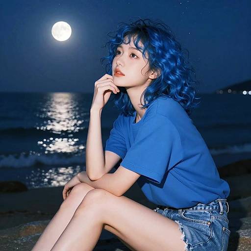 Dreamy Night by the Ocean