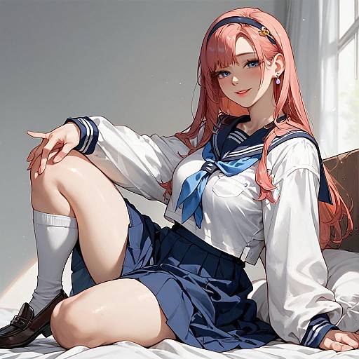 Yuuri in Gentle School Uniform Pose