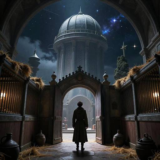 Elven Stablehand Beneath Celestial Observatory