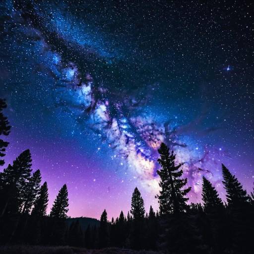 Serene Starry Night Over Dreamy Forest