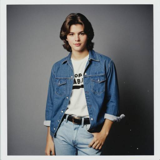 Youthful Male in 1980s Denim Outfit