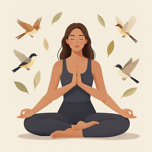 Serene Woman Meditating with Nature