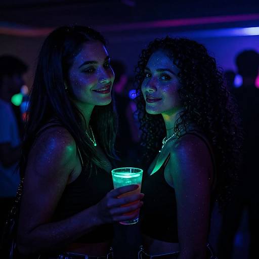 Vibrant Black Light UV Party Scene