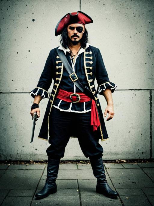 Man in Pirate Costume with Eye Patch
