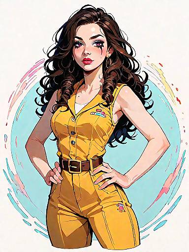 Confident Woman in Yellow Jumpsuit