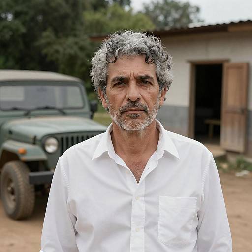 Serious Middle-Aged Man Outdoors