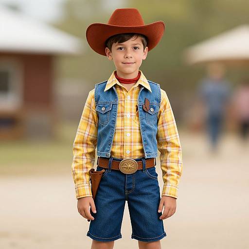 Realistic Young Male in Woody Cowboy Costume