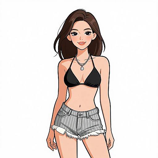 Smiling Woman in Summer Casual Outfit