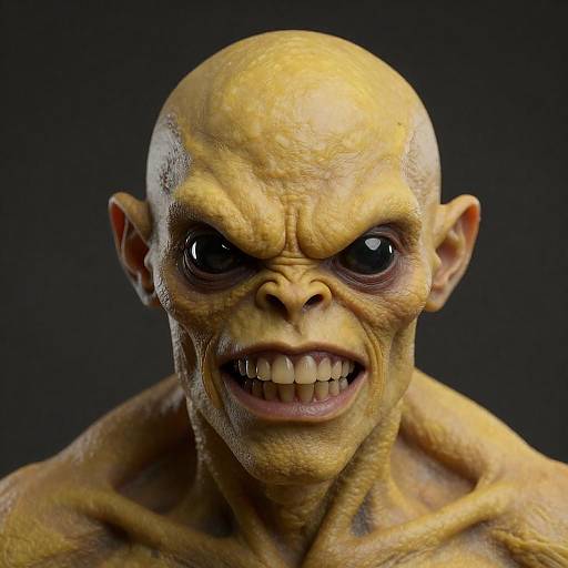 Bald Grotesque Creature Portrait