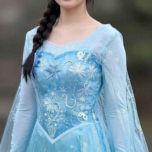 Frozen-Inspired Princess Dress Close-Up
