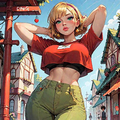 Sexy Inspector Gadget Character in Vibrant Outfit