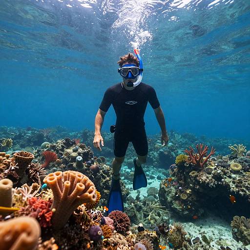 Ultra-Realistic Snorkeling Portrait in Ocean