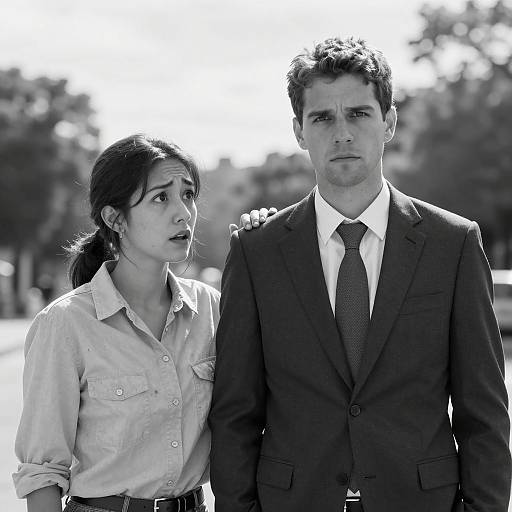 Surprised Embrace in Sunlit Outdoors