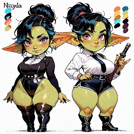 Cute Female Goblin Character Sheet