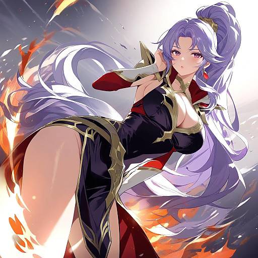 Illustration of Ishtar (fire emblem), fire emblem in the style of Chiri (atlanta)