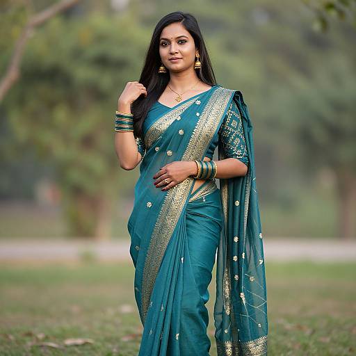 Elegant Woman in Traditional Sari